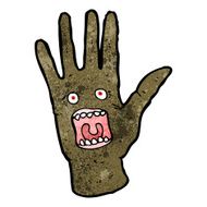 cartoon screaming hand N2