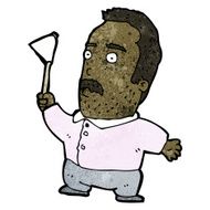 cartoon man waving white flag N33