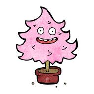 cartoon pink christmas tree N22