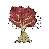 cartoon tree in fall N14