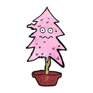 cartoon pink christmas tree N23