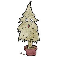 cartoon rotten old chirstmas tree