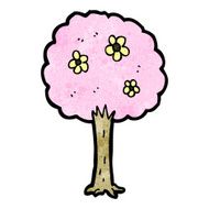 decorative pink tree cartoon N6