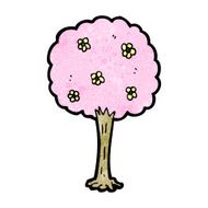 decorative pink tree cartoon N7