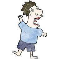 cartoon terrified man N420