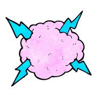 cartoon lightning storm cloud symbol N2