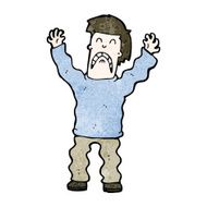 cartoon terrified man N421
