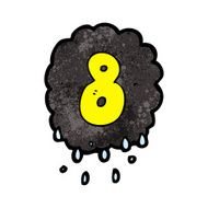 cartoon raincloud with number eight N3
