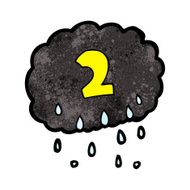 cartoon raincloud with number two N2