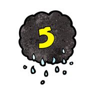 cartoon raincloud with number five N2