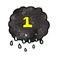 cartoon raincloud with number one N2