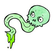 cartoon spooky green skull N16
