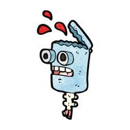 cartoon crazy robot head N2