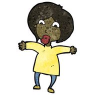cartoon woman shrugging shoulders N719