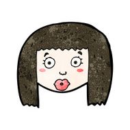 cartoon surprised woman N348