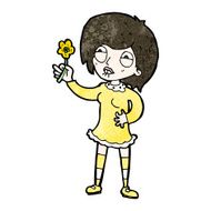 cartoon woman with plant N3