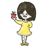 cartoon woman with plant N4