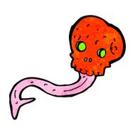 Cartoon Skull Sticking Out Tongue N9