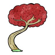 cartoon tree with red leaves N8