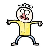cartoon frightened man N169