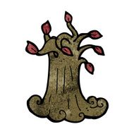 cartoon spooky old tree N25