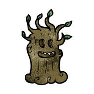 cartoon spooky old tree N29