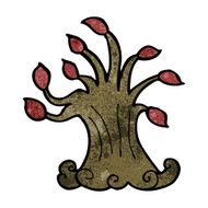 cartoon spooky old tree N30