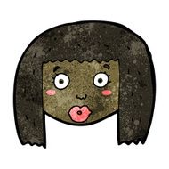 cartoon surprised woman&#039;s face N16