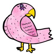 cartoon pink parrot