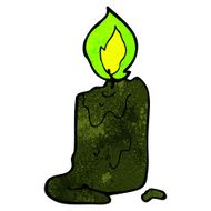 spooky black candle cartoon N2