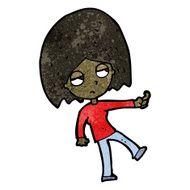 cartoon woman gesturing to come over