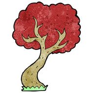cartoon tree with red leaves N9