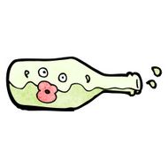 cartoon wine bottle with face N14