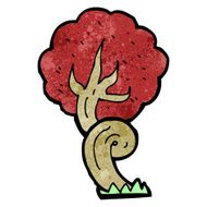 cartoon tree with red leaves N10
