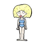 cartoon woman in swimming costume N16
