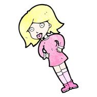 cartoon blond woman with hands on hips N2