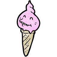 melting ice cream cone cartoon character