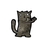 cute cartoon black cat N6