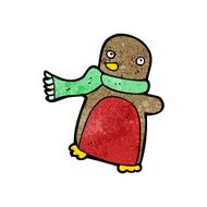 cartoon christmas robin in scarf N4