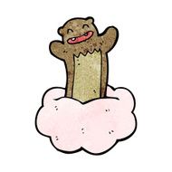 cartoon bear on cloud N10
