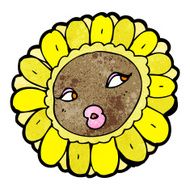 cartoon pretty sunflower face N5