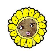 cartoon pretty sunflower face N6