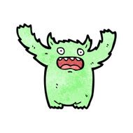 cartoon furry green monster N10