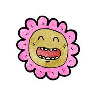 happy cartoon flower