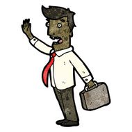 cartoon businessman in a rush