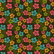 Abstract retro floral pattern N10