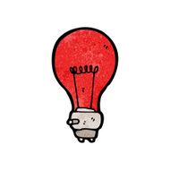cartoon red light bulb N35