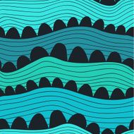 Abstract retro wave doodle pattern N3