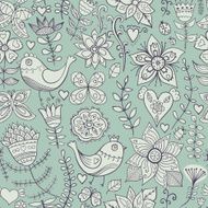 Abstract retro floral pattern N12
