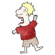 cartoon terrified man N422